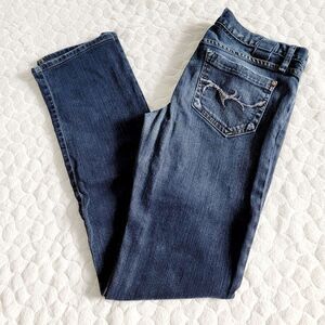 Goldsign Misfit straight leg jeans low rise 27 blue gray wash